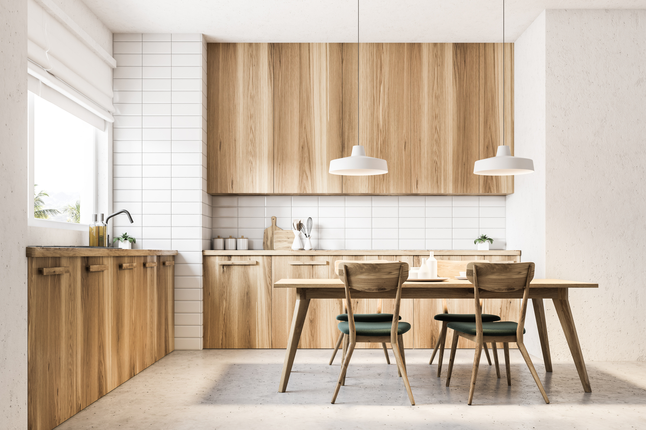 Cocina moderna construida con triplay marino resistente a la humedad